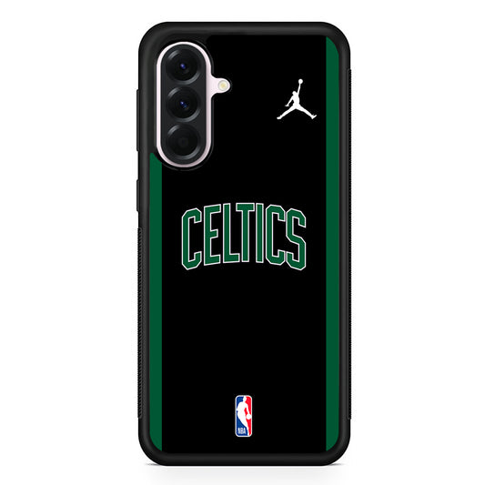 NBA Boston Celtics Black Jordan Samsung Galaxy A56 Case | Samsung Galaxy A56 Protective Rubber Case