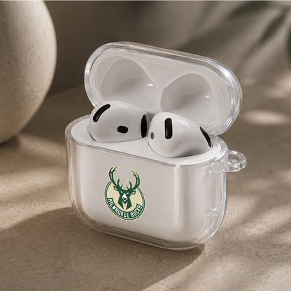 NBA Milwaukee Bucks Logo Protective Apple Airpods 4 Clear Case - Durable Clear Protection