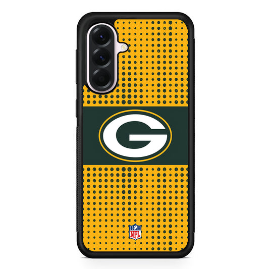 NFL Green Bay Packers Dot Pattern Samsung Galaxy A56 Case | Samsung Galaxy A56 Protective Rubber Case