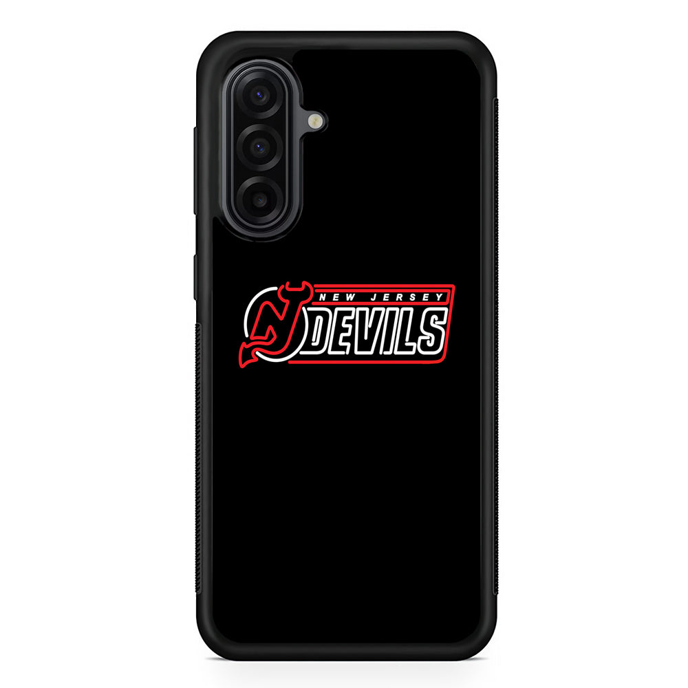 NHL New Jersey Devils Black Samsung Galaxy A17 Case | Durable Rubber Samsung Galaxy A17 Phone Case