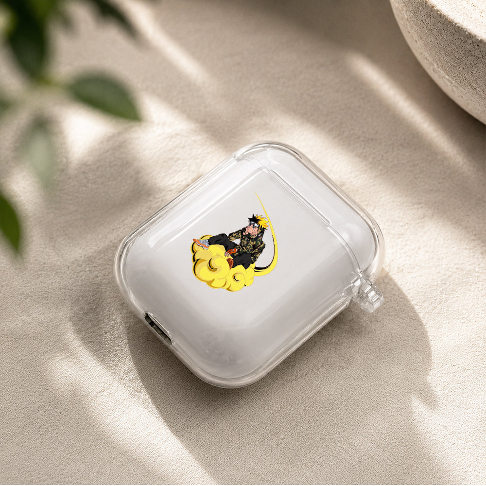Naruto on Nimbus Cloud Protective Clear Case Cover For Apple Airpods | Soft Silicone AirPods 1 / 2 Case | Protective Cover