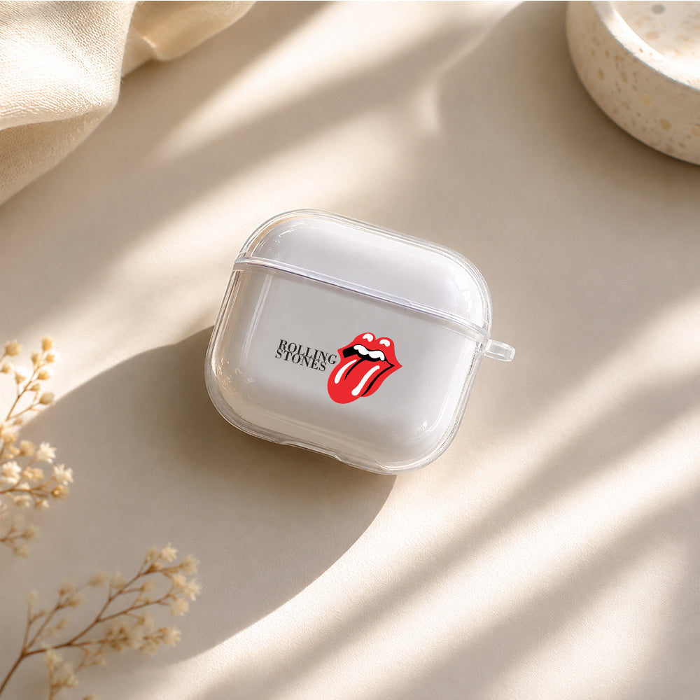 Rolling Stones Symbol Protective Apple Airpods 4 Clear Case - Durable Clear Protection