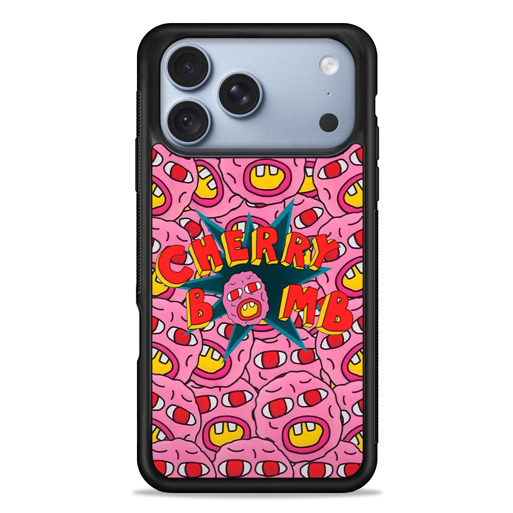 Cherry Bomb Face Sticker iPhone 18 Pro Case - iPhone 18 Pro Silicone Case