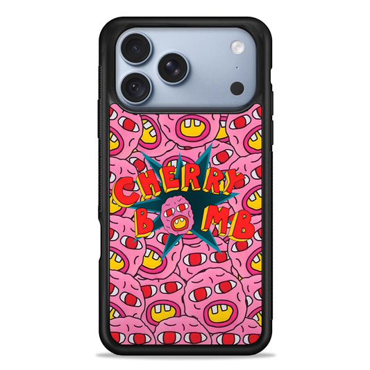 Cherry Bomb Face Sticker iPhone 18 Pro Case - iPhone 18 Pro Silicone Case