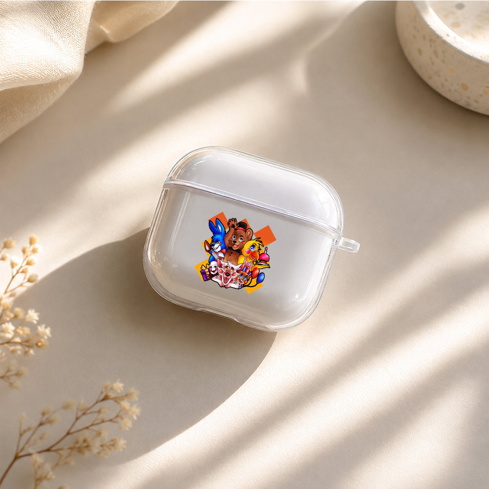 Five Nights at Freddy's Team Party Protective Apple Airpods 4 Clear Case - Durable Clear Protection