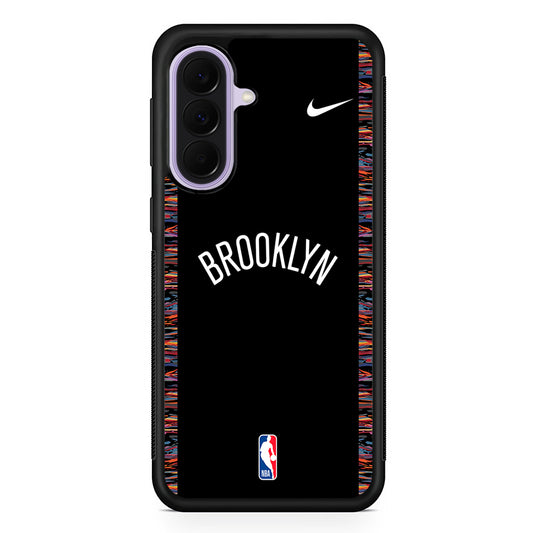 NBA Brooklyn Nets Black Nike Samsung Galaxy A37 Case | Samsung Galaxy A37 Rubber Protective Case