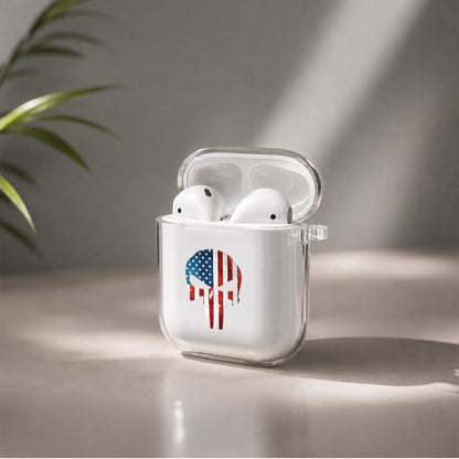 Skull Head American Taste Protective Clear Case Cover For Apple Airpods | Soft Silicone AirPods 1 / 2 Case | Protective Cover