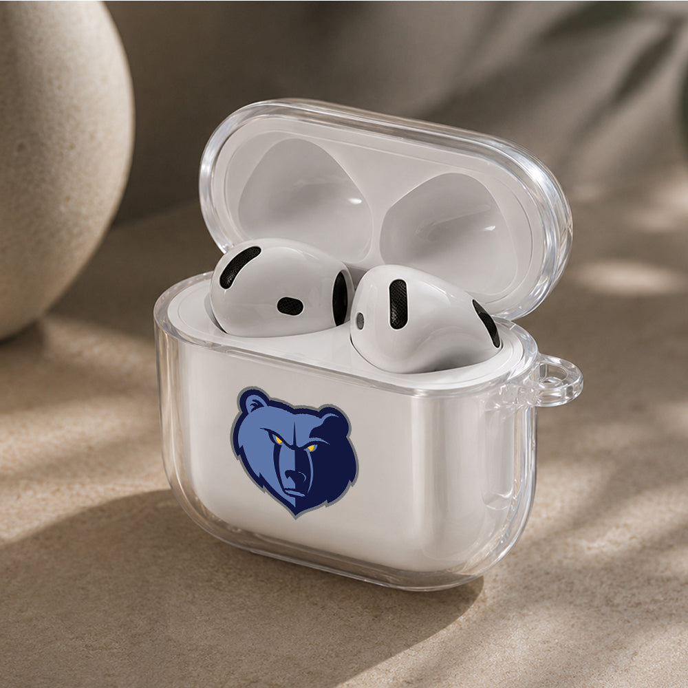 NBA Memphis Grizzlies Logo Protective Apple Airpods 4 Clear Case - Durable Clear Protection