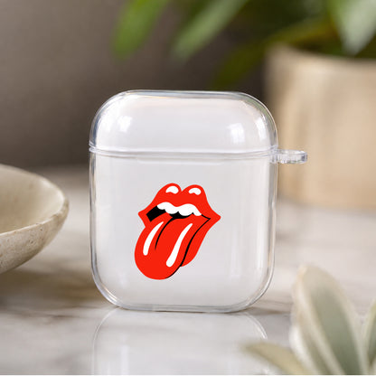 Rolling Stones Iconic Protective Clear Case Cover For Apple Airpods | Soft Silicone AirPods 1 / 2 Case | Protective Cover