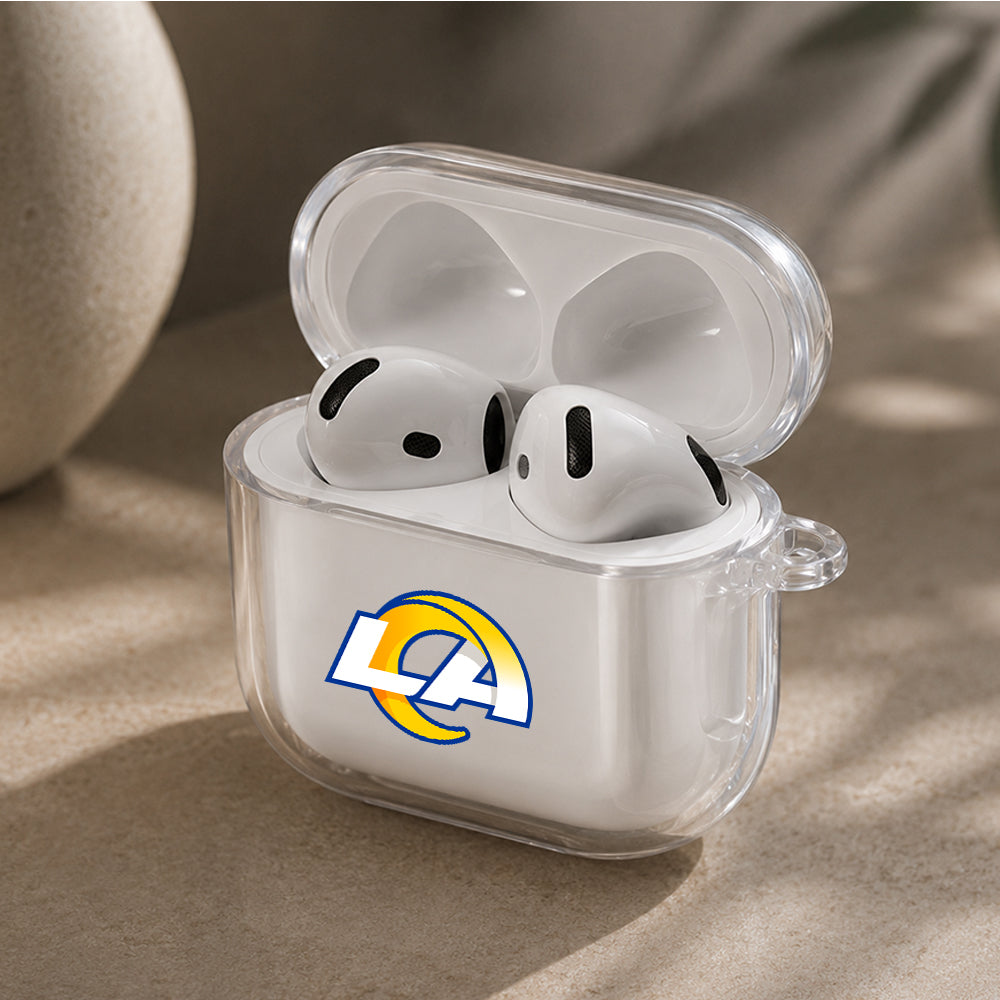 NFL Los Angeles Rams Logo Protective Apple Airpods 4 Clear Case - Durable Clear Protection