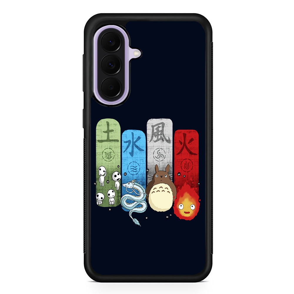Ghibli Elemental Charms Blue Samsung Galaxy A37 Case | Samsung Galaxy A37 Rubber Protective Case