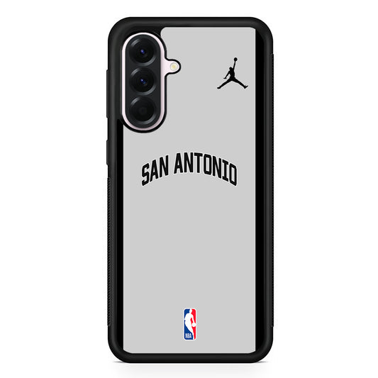 NBA San Antonio Spurs Gray Jordan Samsung Galaxy A56 Case | Samsung Galaxy A56 Protective Rubber Case