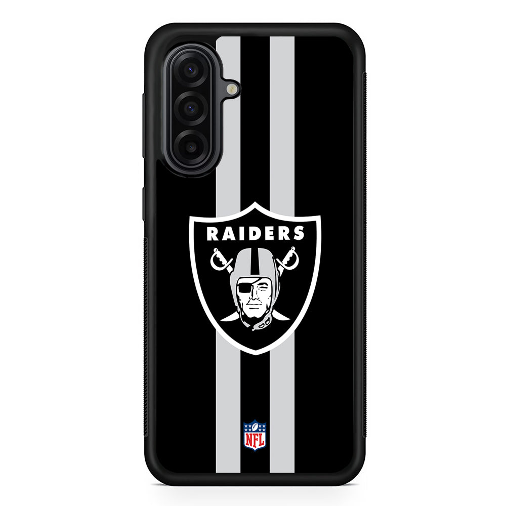 NFL Las Vegas Raiders Black Samsung Galaxy A17 Case | Durable Rubber Samsung Galaxy A17 Phone Case