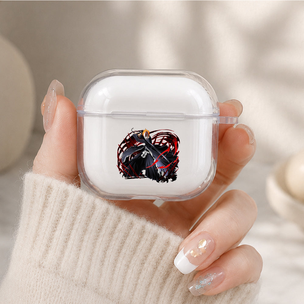 Bleach Ichigo Hollow Mask Protective Apple Airpods 4 Clear Case - Durable Clear Protection