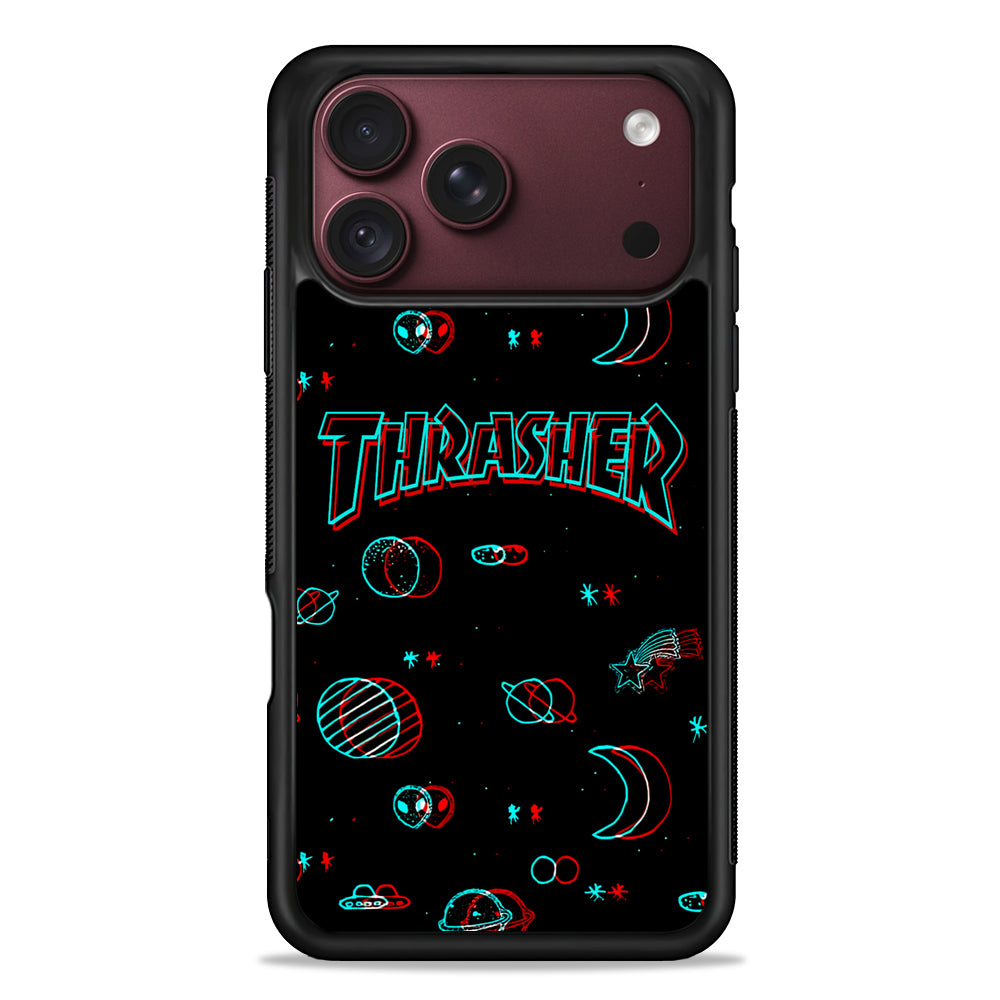 Thrasher Neon Galaxy iPhone 18 Pro Max Case – Slim Silicone Protective Cover