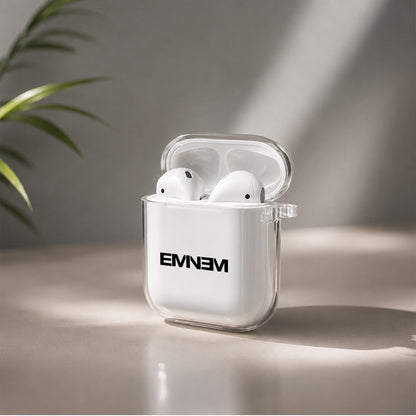 Eminem Logo Protective Clear Case Cover For Apple Airpods | Soft Silicone AirPods 1 / 2 Case | Protective Cover