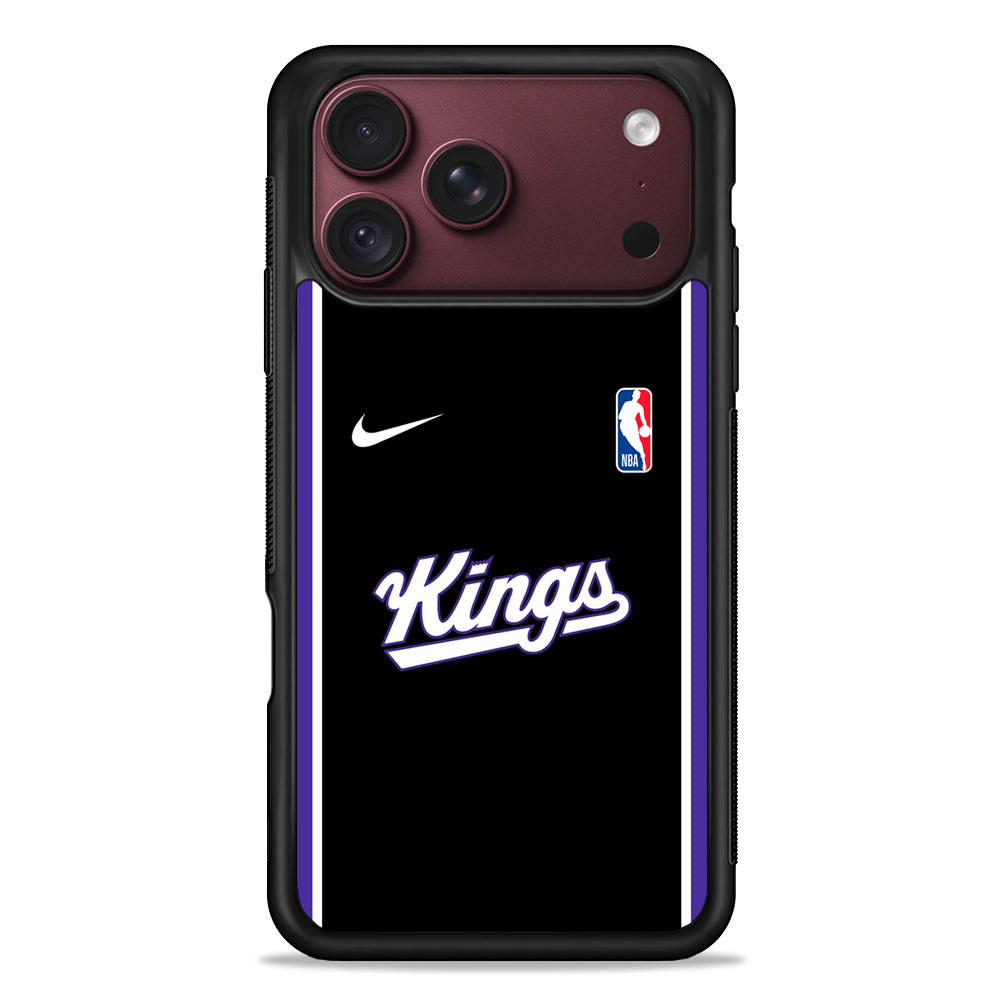 NBA Sacramento Kings Black Nike iPhone 18 Pro Max Case – Slim Silicone Protective Cover