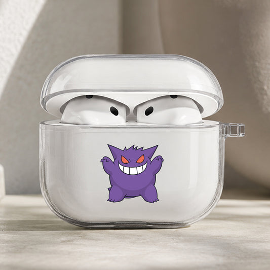 Pokemon Ghost Gengar Protective Apple AirPods Pro 3 Clear Case | Shockproof Cover