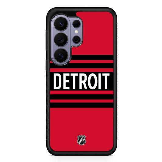 NHL Detroit Red Wings Red Black Samsung Galaxy S26 Ultra Case | Protective Rubber Cover