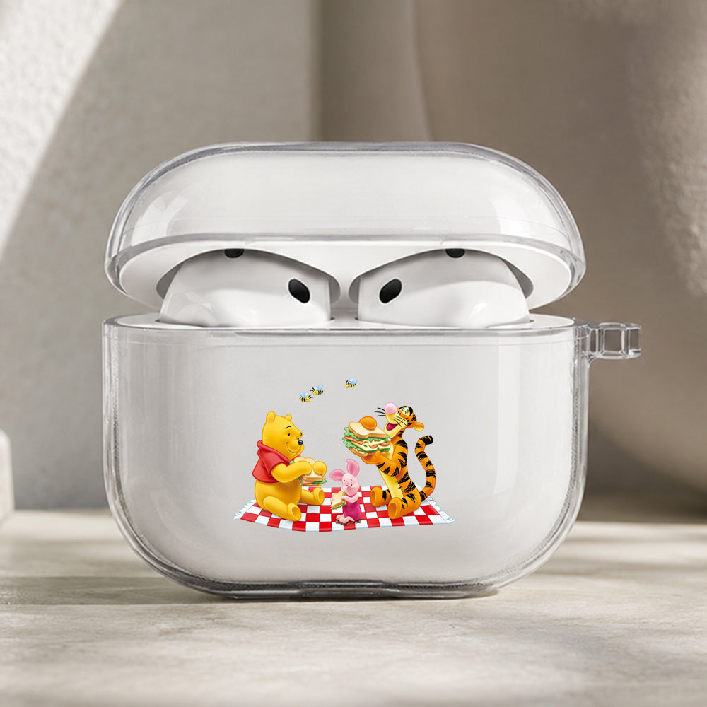 Winnie the Pooh on a Picnic Protective Apple AirPods Pro 3 Clear Case | Shockproof Cover