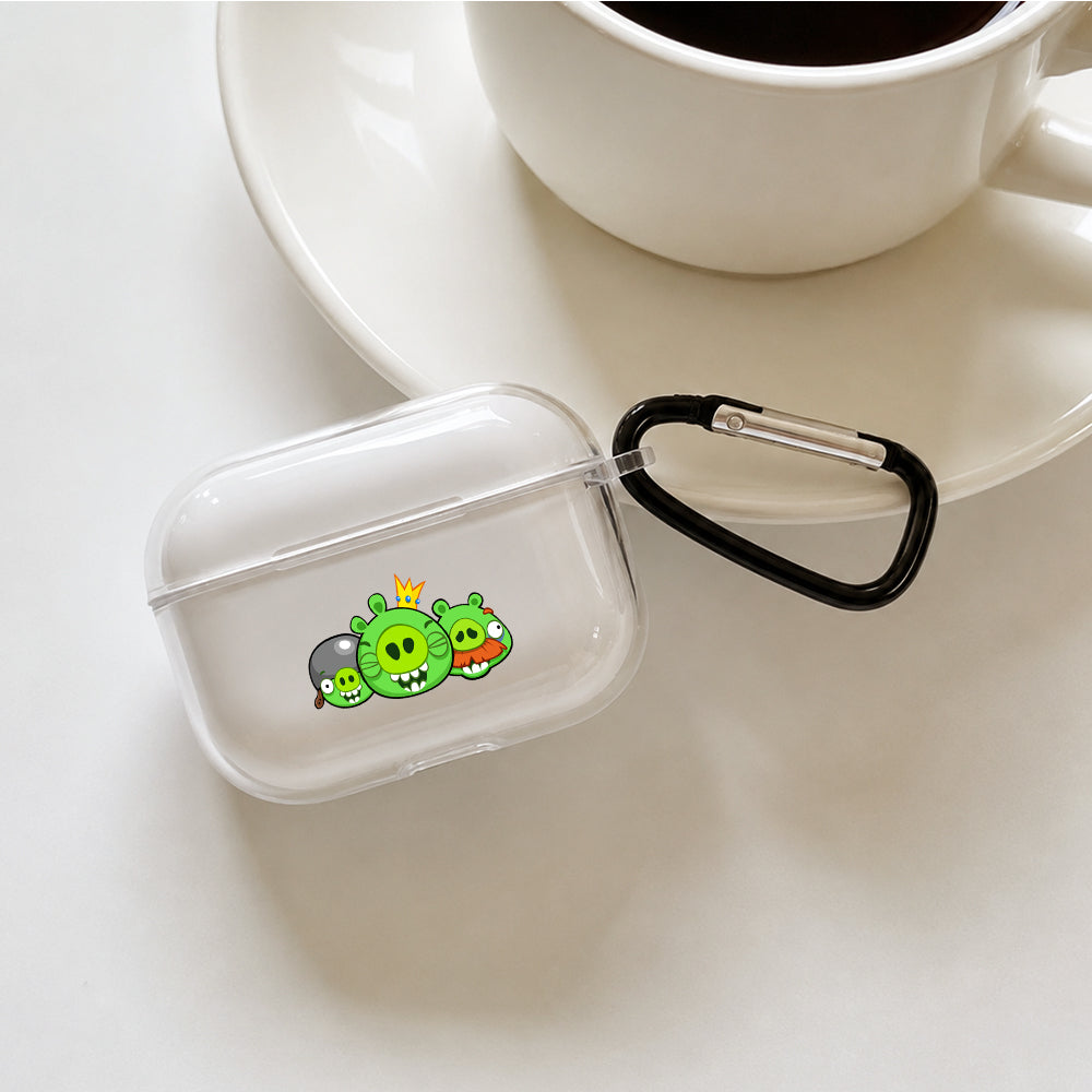 Angry Birds Bad Piggies Protective Apple AirPods Pro 3 Clear Case | Shockproof Cover