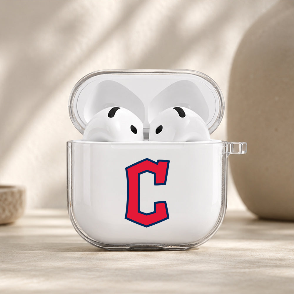 MLB Cleveland Guardians Logo Protective Apple Airpods 4 Clear Case - Durable Clear Protection