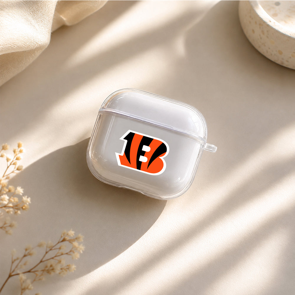 NFL Cincinnati Bengals Logo Protective Apple Airpods 4 Clear Case - Durable Clear Protection