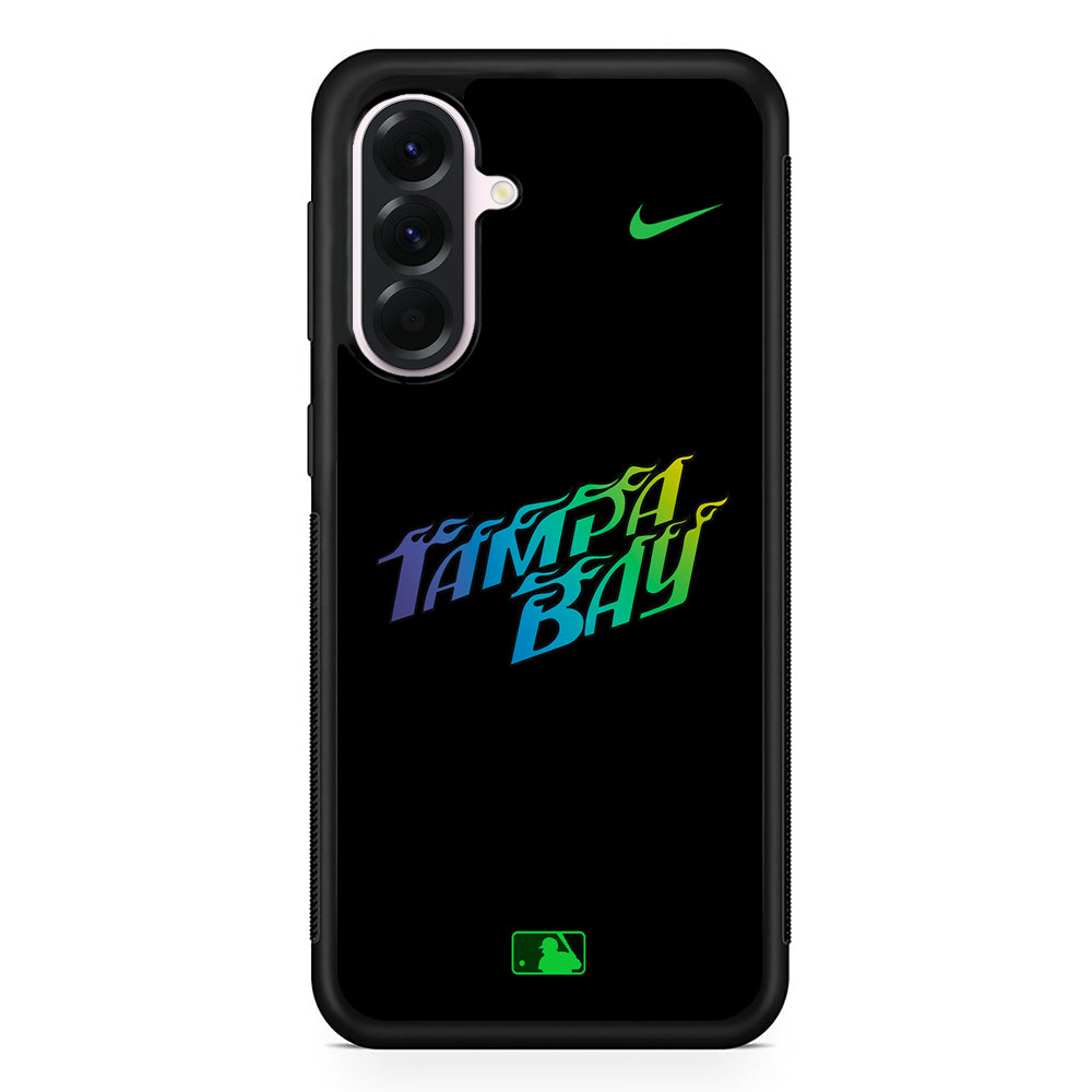 MLB Tampa Bay Rays Black Nike Samsung Galaxy A56 Case | Samsung Galaxy A56 Protective Rubber Case