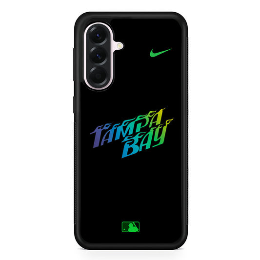 MLB Tampa Bay Rays Black Nike Samsung Galaxy A56 Case | Samsung Galaxy A56 Protective Rubber Case