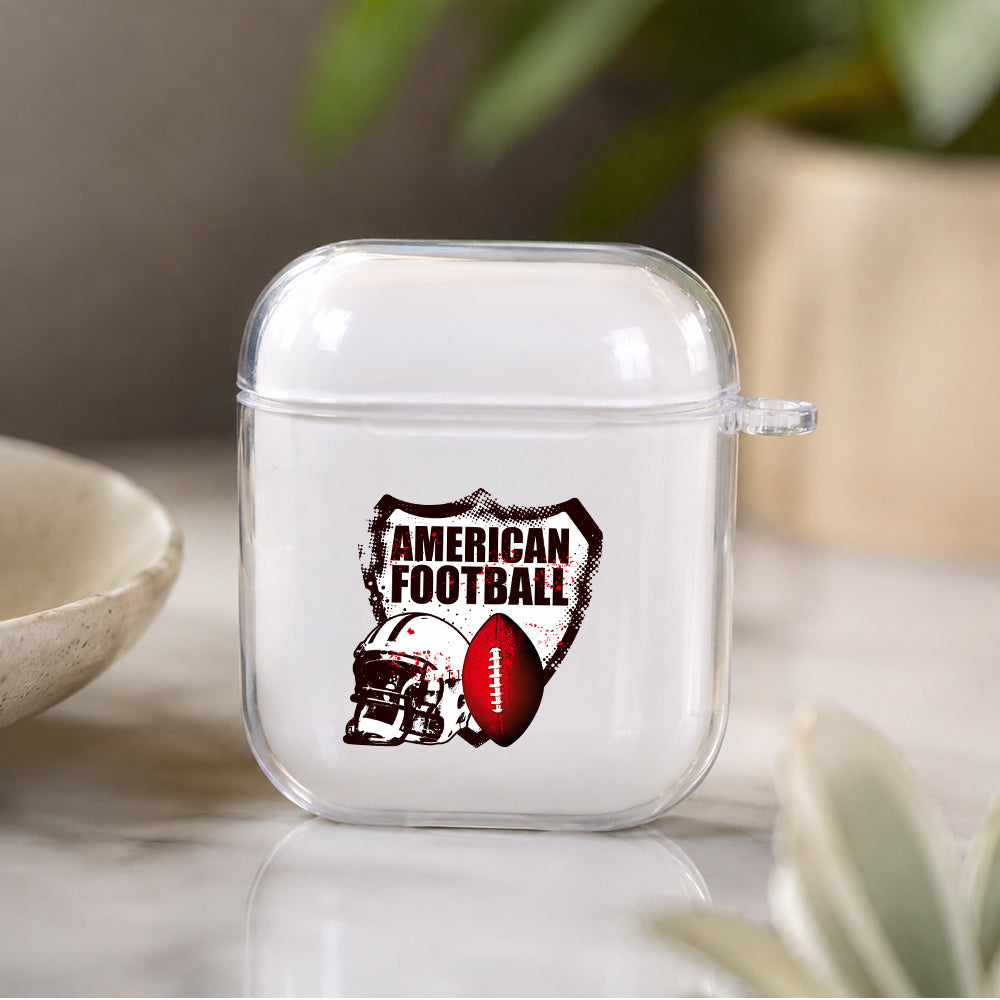 American Football Protective Clear Case Cover For Apple Airpods | Soft Silicone AirPods 1 / 2 Case | Protective Cover
