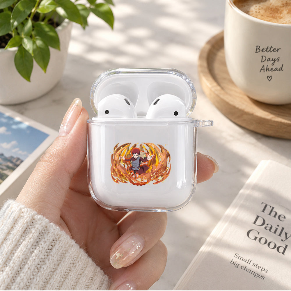 Gaara Guardian of the Sand Protective Clear Case Cover For Apple Airpods | Soft Silicone AirPods 1 / 2 Case | Protective Cover