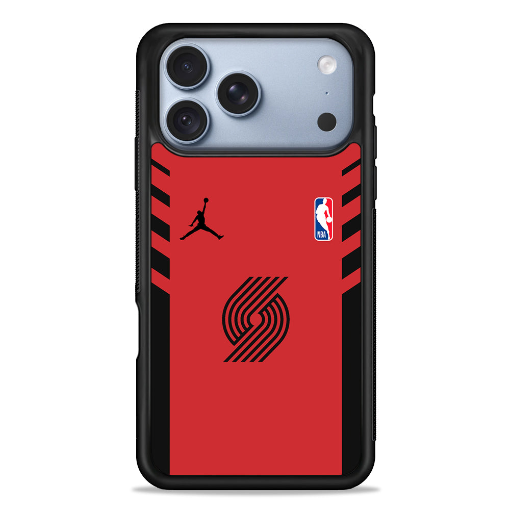 NBA Portland Trail Blazers Red Jordan iPhone 18 Pro Case - iPhone 18 Pro Silicone Case