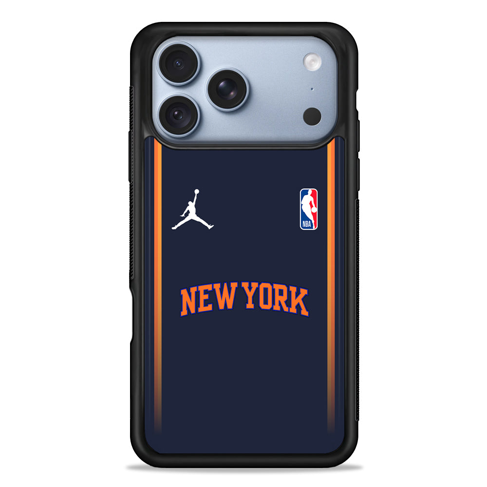 NBA New York Knicks Navy Jordan iPhone 18 Pro Case - iPhone 18 Pro Silicone Case