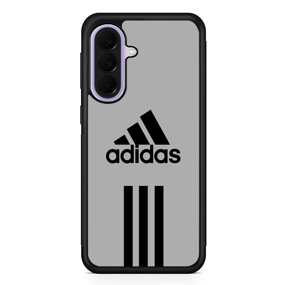 Adidas Gray Three Lines Samsung Galaxy A37 Case | Samsung Galaxy A37 Rubber Protective Case