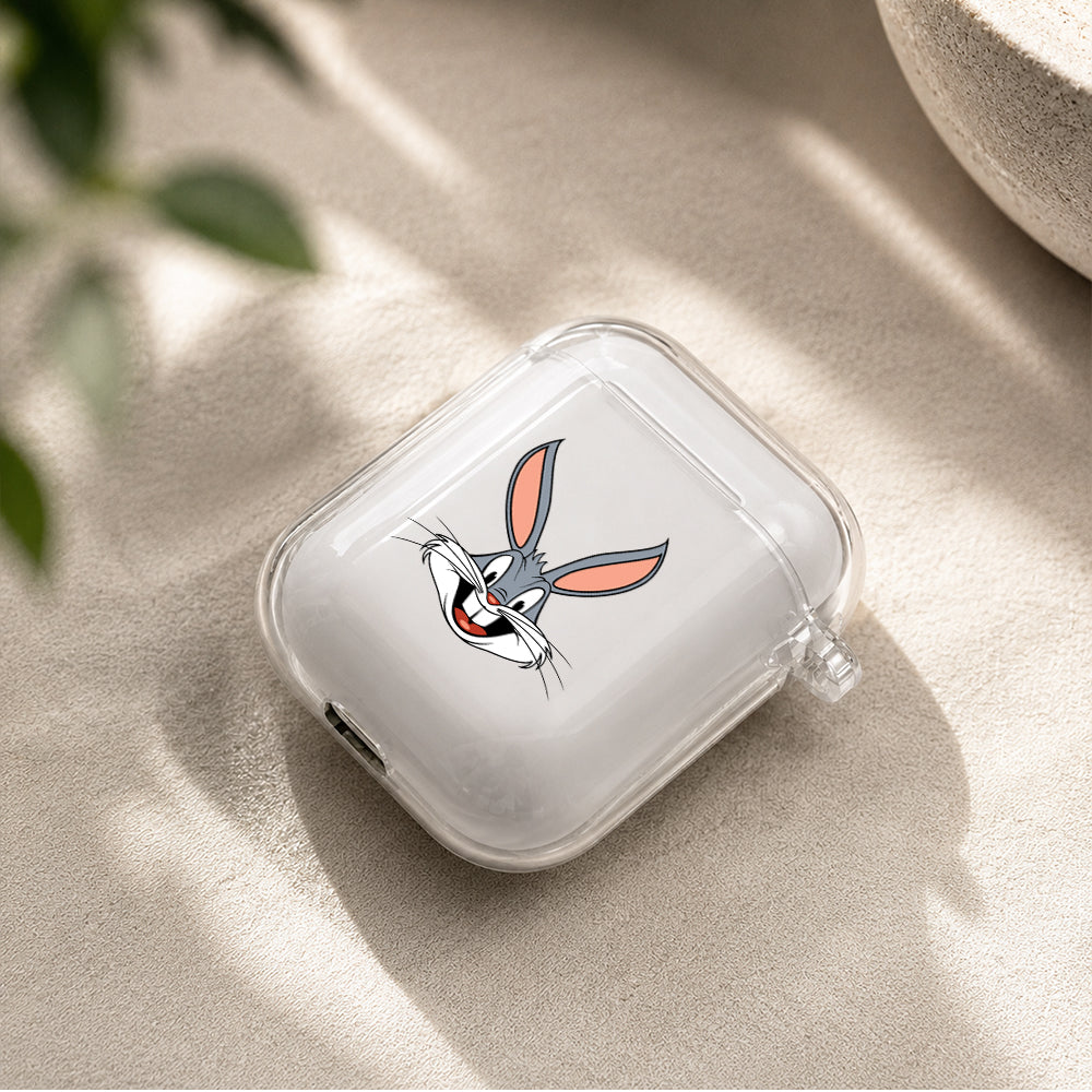 Bugs Bunny Face Protective Clear Case Cover For Apple Airpods | Soft Silicone AirPods 1 / 2 Case | Protective Cover