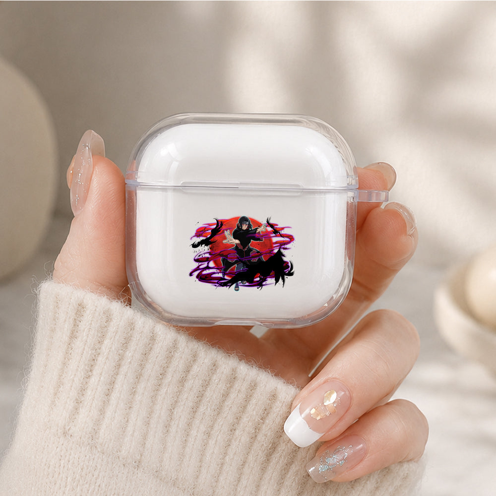 Uchiha Itachi Crow Jutsu Protective Apple Airpods 4 Clear Case - Durable Clear Protection