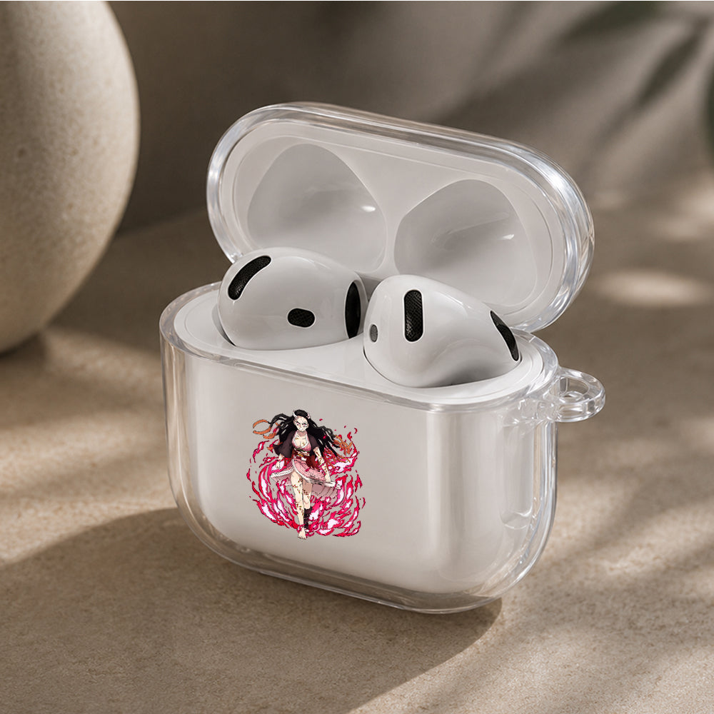 Demon Slayer Awakened Nezuko Protective Apple Airpods 4 Clear Case - Durable Clear Protection