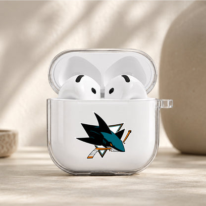 NHL San Jose Sharks Logo Protective Apple Airpods 4 Clear Case - Durable Clear Protection