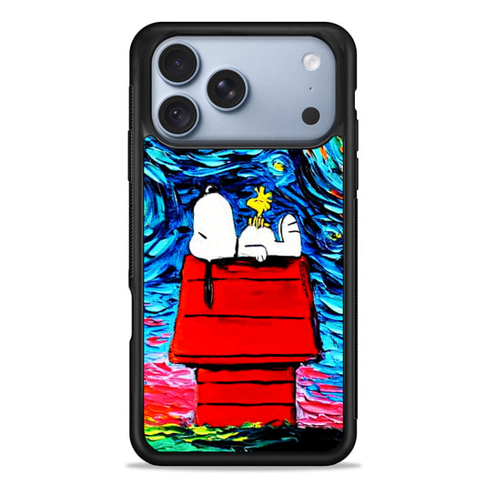 Snoopy Under Starry Night iPhone 18 Pro Case - iPhone 18 Pro Silicone Case