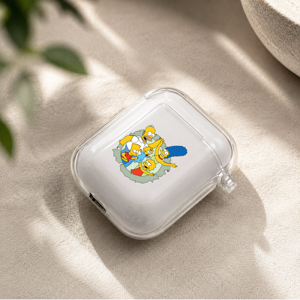 The simpson family harmony Protective Clear Case Cover For Apple Airpods | Soft Silicone AirPods 1 / 2 Case | Protective Cover