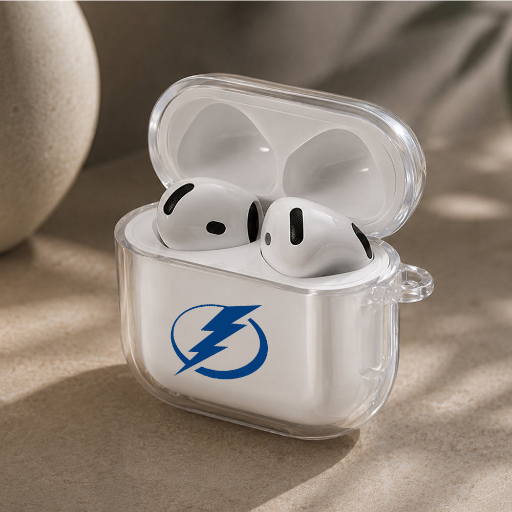 NHL Tampa Bay Lightning Logo Protective Apple Airpods 4 Clear Case - Durable Clear Protection