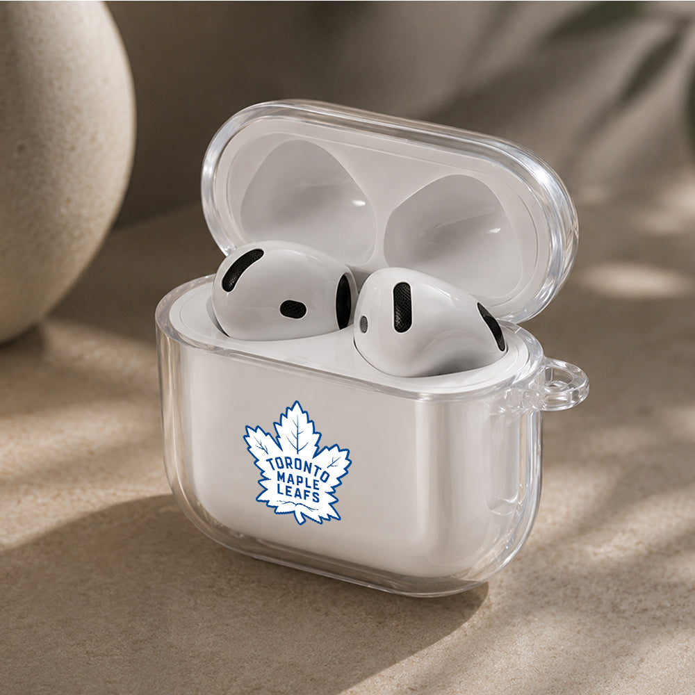 NHL Toronto Maple Leafs Logo Protective Apple Airpods 4 Clear Case - Durable Clear Protection