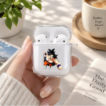 Goku Out Of The Wall Protective Clear Case Cover For Apple Airpods | Soft Silicone AirPods 1 / 2 Case | Protective Cover