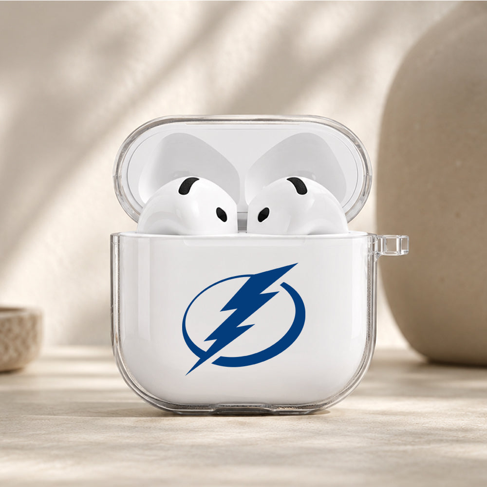 NHL Tampa Bay Lightning Logo Protective Apple Airpods 4 Clear Case - Durable Clear Protection