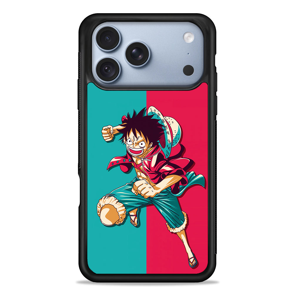 One Piece Luffy Red Blue iPhone 18 Pro Case - iPhone 18 Pro Silicone Case