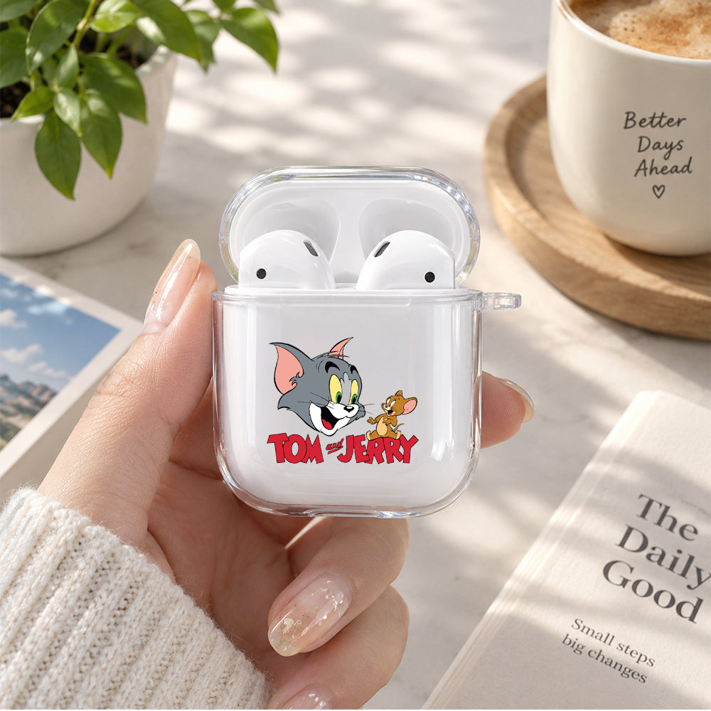 Tom Jerry Cartoon Protective Clear Case Cover For Apple Airpods | Soft Silicone AirPods 1 / 2 Case | Protective Cover