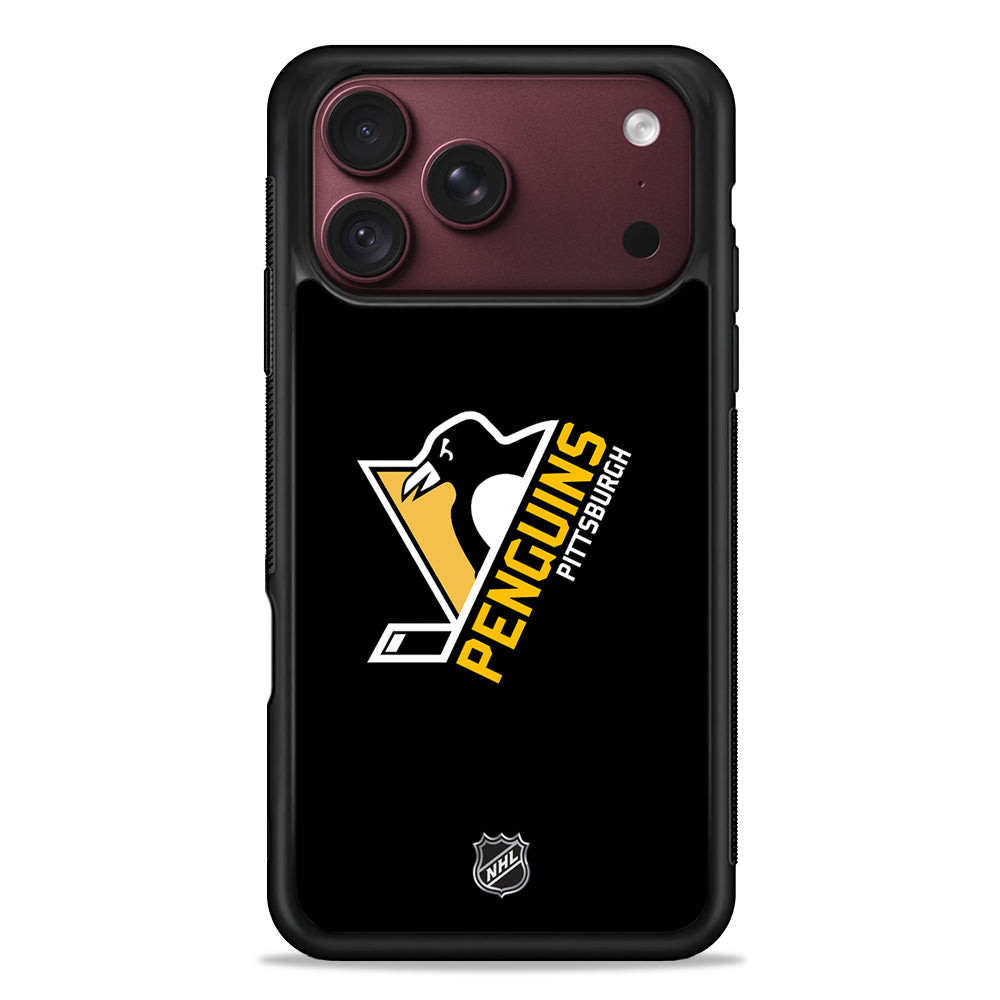NHL Pittsburgh Penguins Black iPhone 18 Pro Max Case – Slim Silicone Protective Cover