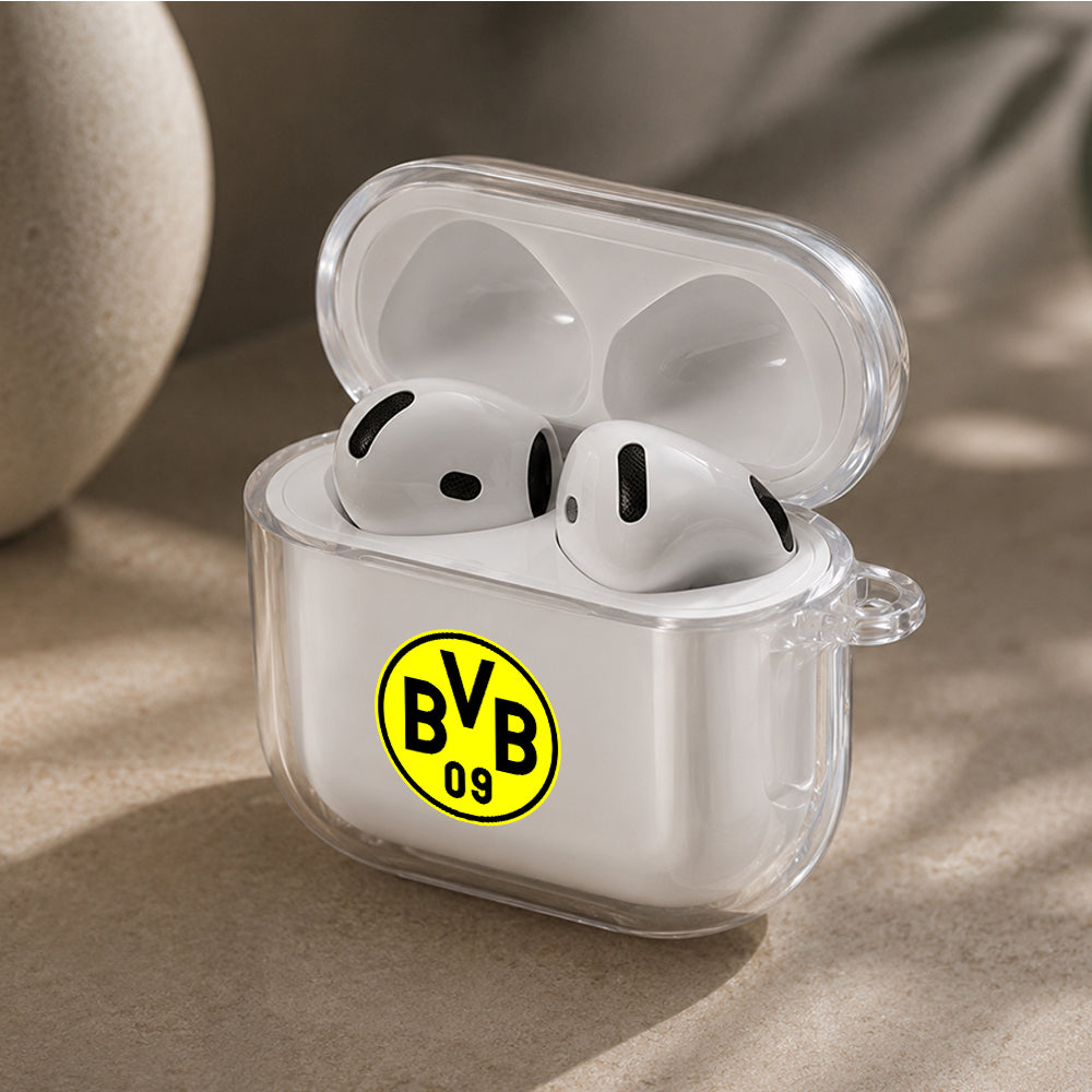 Borussia Dortmund Football Logo Protective Apple Airpods 4 Clear Case - Durable Clear Protection