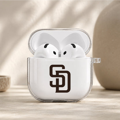 MLB San Diego Padres Logo Protective Apple Airpods 4 Clear Case - Durable Clear Protection
