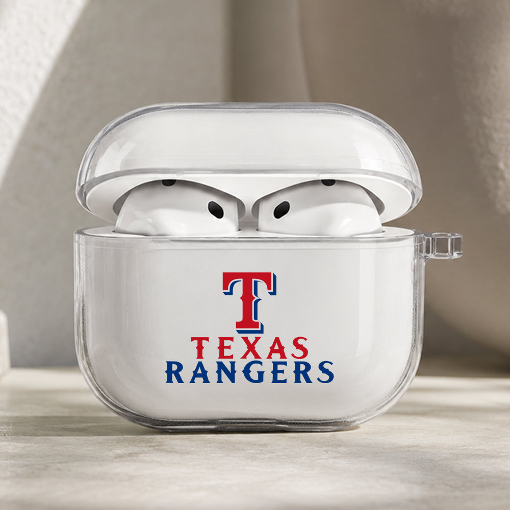 MLB Texas Rangers Symbol Protective Apple AirPods Pro 3 Clear Case | Shockproof Cover